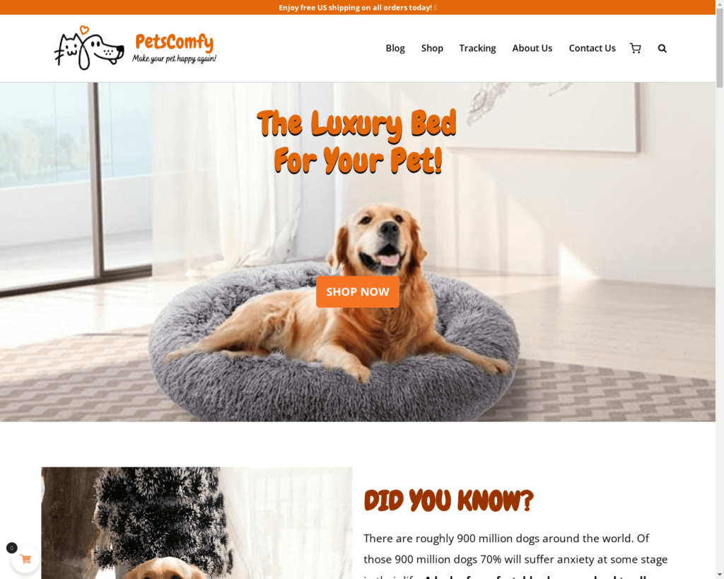 Pet Bed Dropshipping Website Store