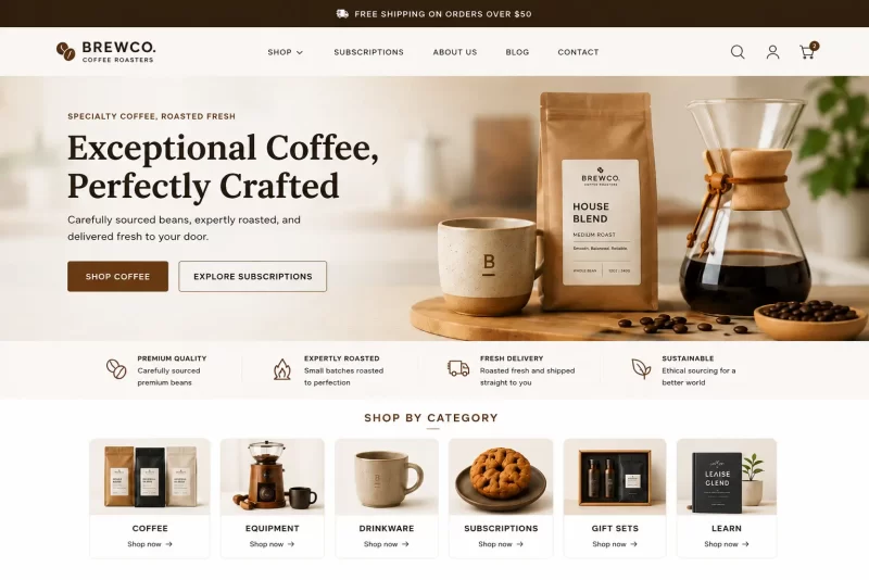 Premium Coffee Brand Ecommerce Website