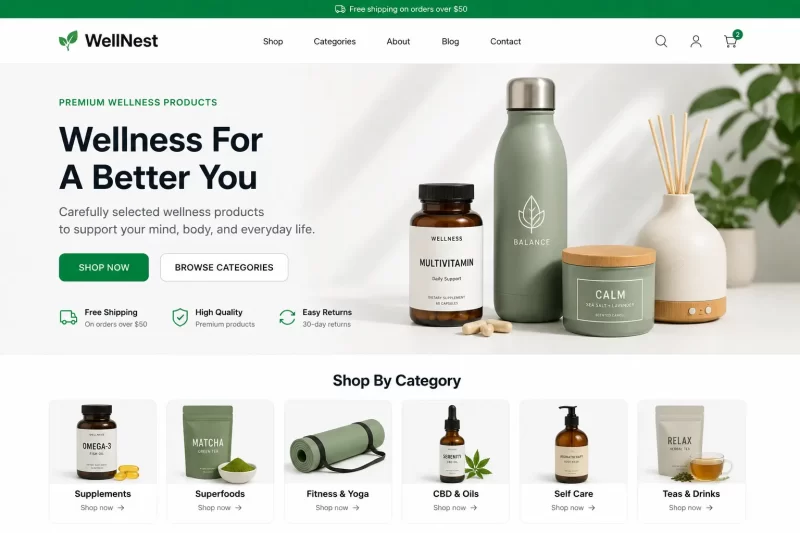 Premium Wellness Products Ecommerce Website